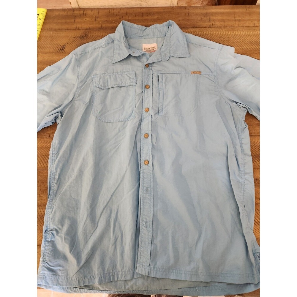 Pacific Trail Mens XL Light Blue Vented Button‎ Up Shirt Fishing Hunting Camping